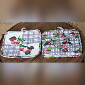 Vtg cherry pot holders